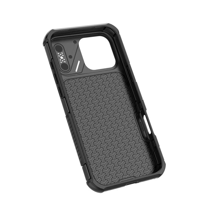 For iPhone 16 Pro Magnetic Case Carbon Fiber Texture PC + TPU Corner Protection Phone Cover - Black - 6