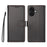 BETOPNICE 006 for iPhone 16 Case RFID Blocking Wallet Stand Leather Phone Cover with Wrist Strap - Black - 1
