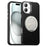 For iPhone 16 Case Rotating Magnetic Kickstand Carbon Fiber Texture TPU + PET + PC Phone Cover - Black - 1