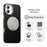 For iPhone 16 Case Rotating Magnetic Kickstand Carbon Fiber Texture TPU + PET + PC Phone Cover - Black - 2