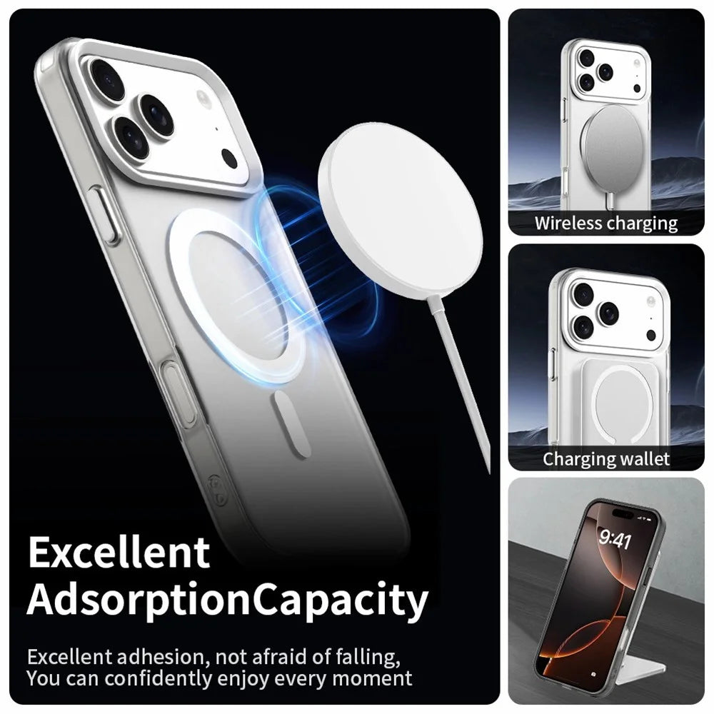 For iPhone 18 Pro Max / 17 Pro Max Magnetic Case Anti Drop Hybrid Phone Back Cover - White - 2