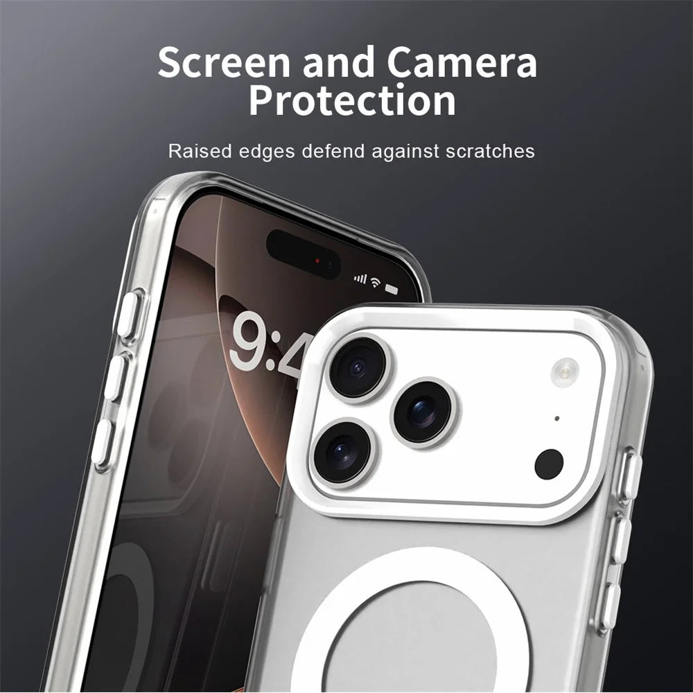 For iPhone 18 Pro Max / 17 Pro Max Magnetic Case Anti Drop Hybrid Phone Back Cover - White - 6