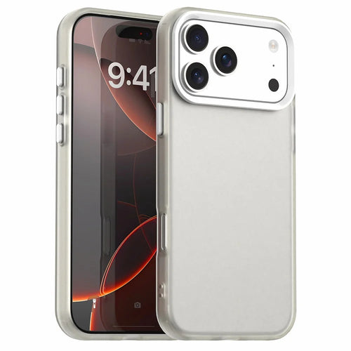 For iPhone 18 Pro / 17 Pro Case PC + TPU + PET Matte Anti-Drop Phone Back Cover - White - 1