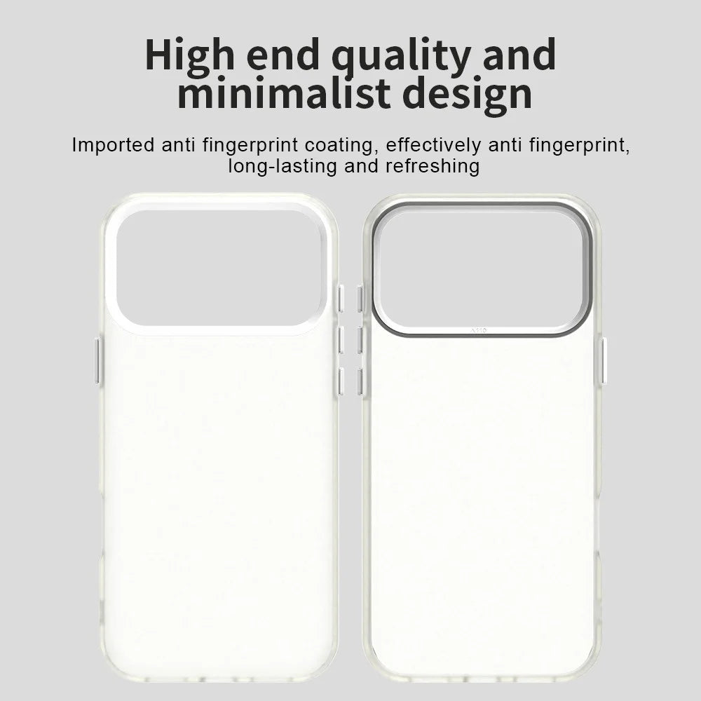 For iPhone 18 Pro / 17 Pro Case PC + TPU + PET Matte Anti-Drop Phone Back Cover - White - 3