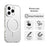For iPhone 16 Pro Magnetic Case PC + TPU + PET Air Cushion Shockproof Phone Cover - White - 6