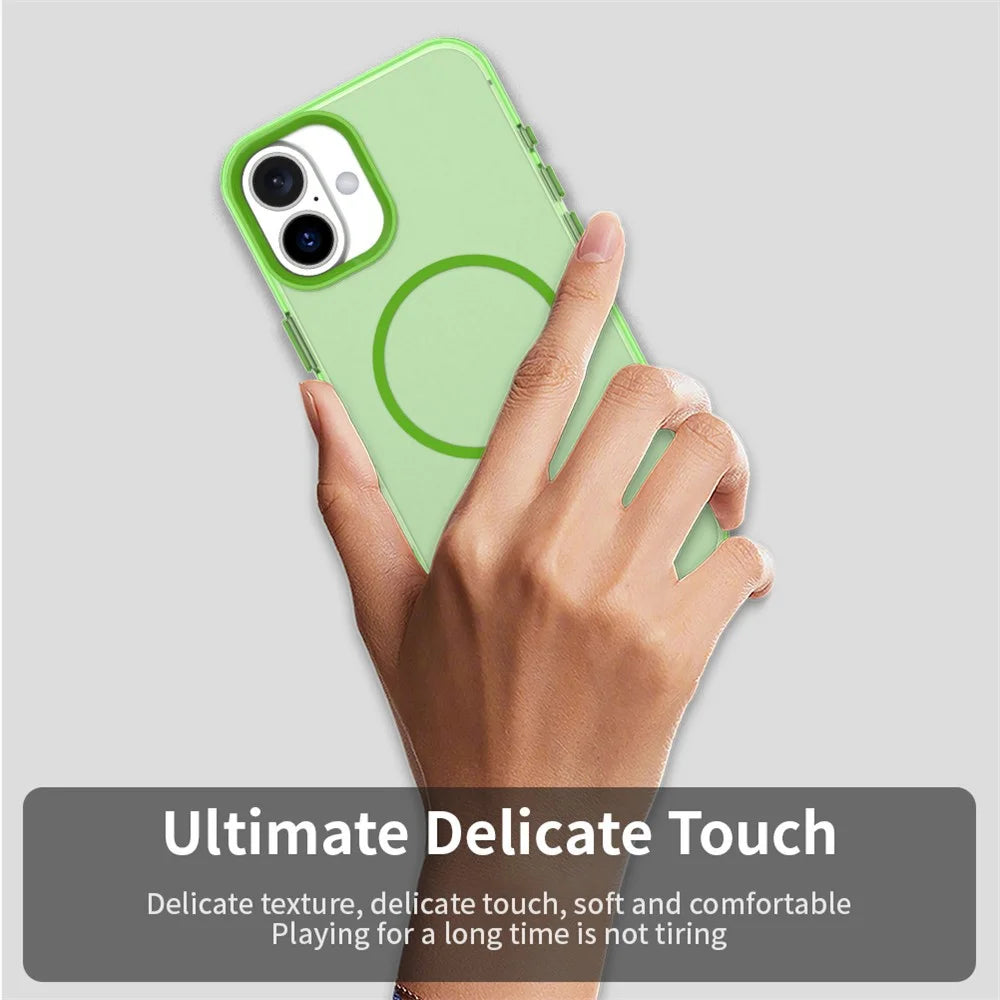 For iPhone 17 Magnetic Case PC + TPU + PET Air Cushion Shockproof Phone Cover - Green - 5