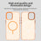 For iPhone 16 Magnetic Case PC + TPU + PET Air Cushion Shockproof Phone Cover - Orange - 4