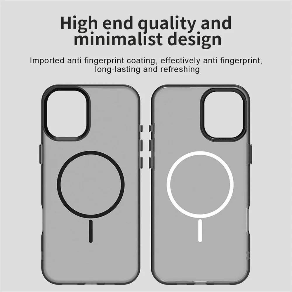 For iPhone 16 Plus Magnetic Case PC + TPU + PET Air Cushion Shockproof Phone Cover - Black - 4