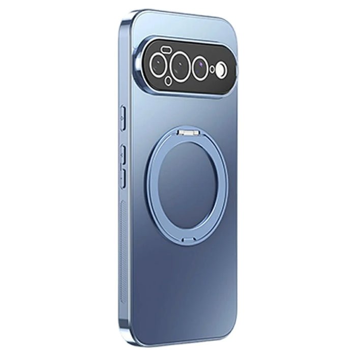 For Google Pixel 11 Case Magnetic Rotating Kickstand TPU Phone Cover with Full Lens Protection - Blue - 1