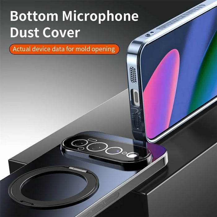 For Google Pixel 11 Pro XL Case Magnetic Rotating Kickstand TPU Phone Cover with Full Lens Protection - Blue - 4