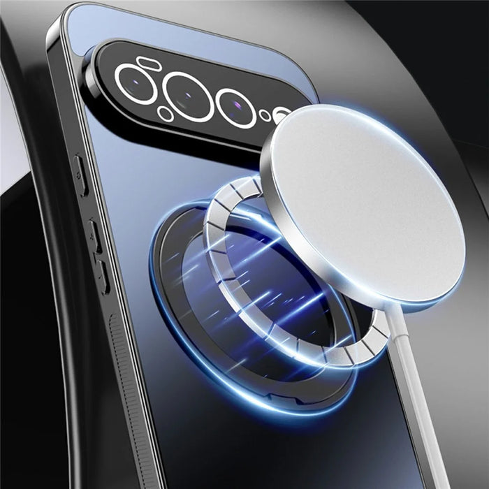 For Google Pixel 11 Pro XL Case Magnetic Rotating Kickstand TPU Phone Cover with Full Lens Protection - Blue - 7