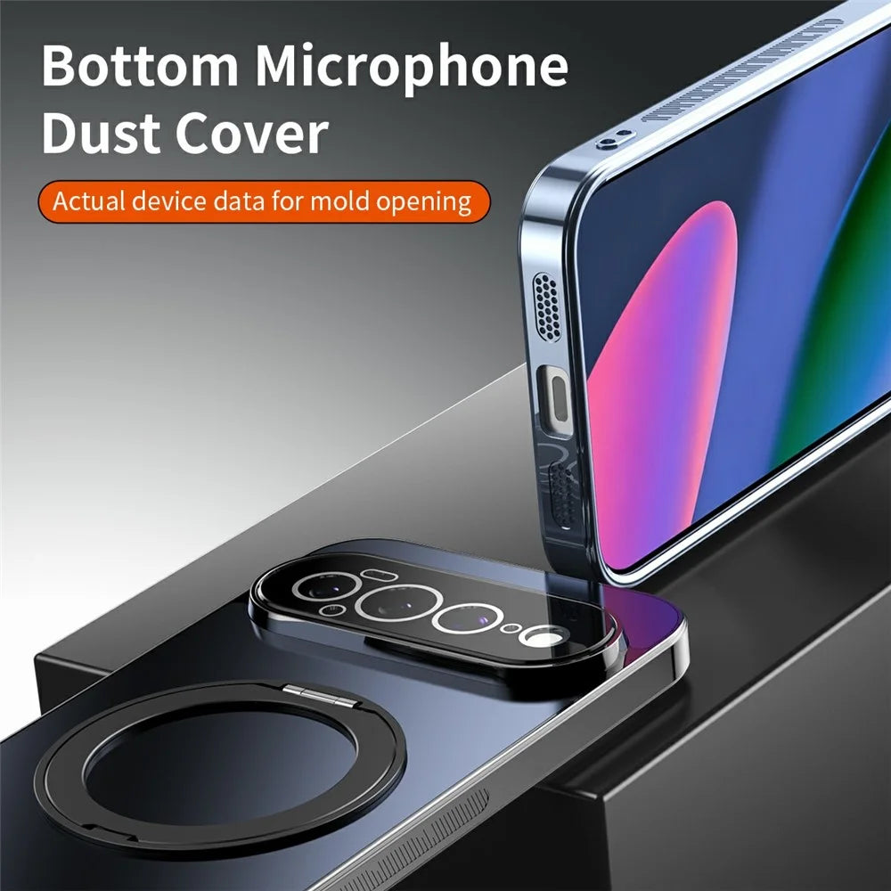 For Google Pixel 11 Pro Case Magnetic Rotating Kickstand TPU Phone Cover with Full Lens Protection - Blue - 4