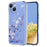 For iPhone 14 Plus Case Butterfly Floral Pattern Printing TPU Phone Back Cover - Violets - 1
