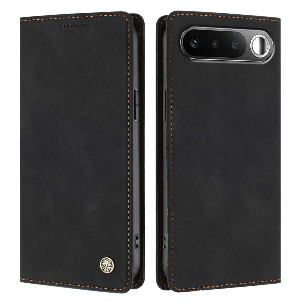 For Realme 16 5G Case HX RFID Blocking Wallet Stand Leather Flip Phone Cover - Black - 1