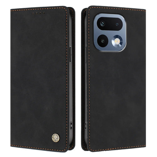 For Realme 16 Pro 5G Case HX RFID Blocking Wallet Stand Leather Flip Phone Cover - Black - 1
