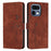 For Realme 16 Pro 5G Stand Case PU Leather Phone Cover Imprinted Heart Pattern - Brown - 1