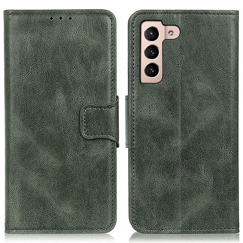 For Samsung Galaxy S23 Anti-scratch Crazy Horse Texture Wallet Stand PU Leather Case Phone Cover - Blackish Green - 1