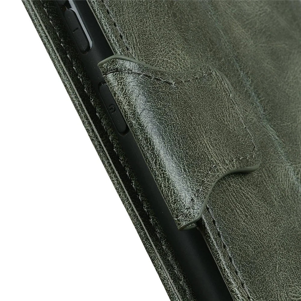 For Samsung Galaxy S23 Anti-scratch Crazy Horse Texture Wallet Stand PU Leather Case Phone Cover - Blackish Green - 5