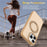 For iPhone 15 Pro Case with Rotating Magnetic Kickstand PC + TPU Skin-Touch Phone Cover - Desert Gold - 3