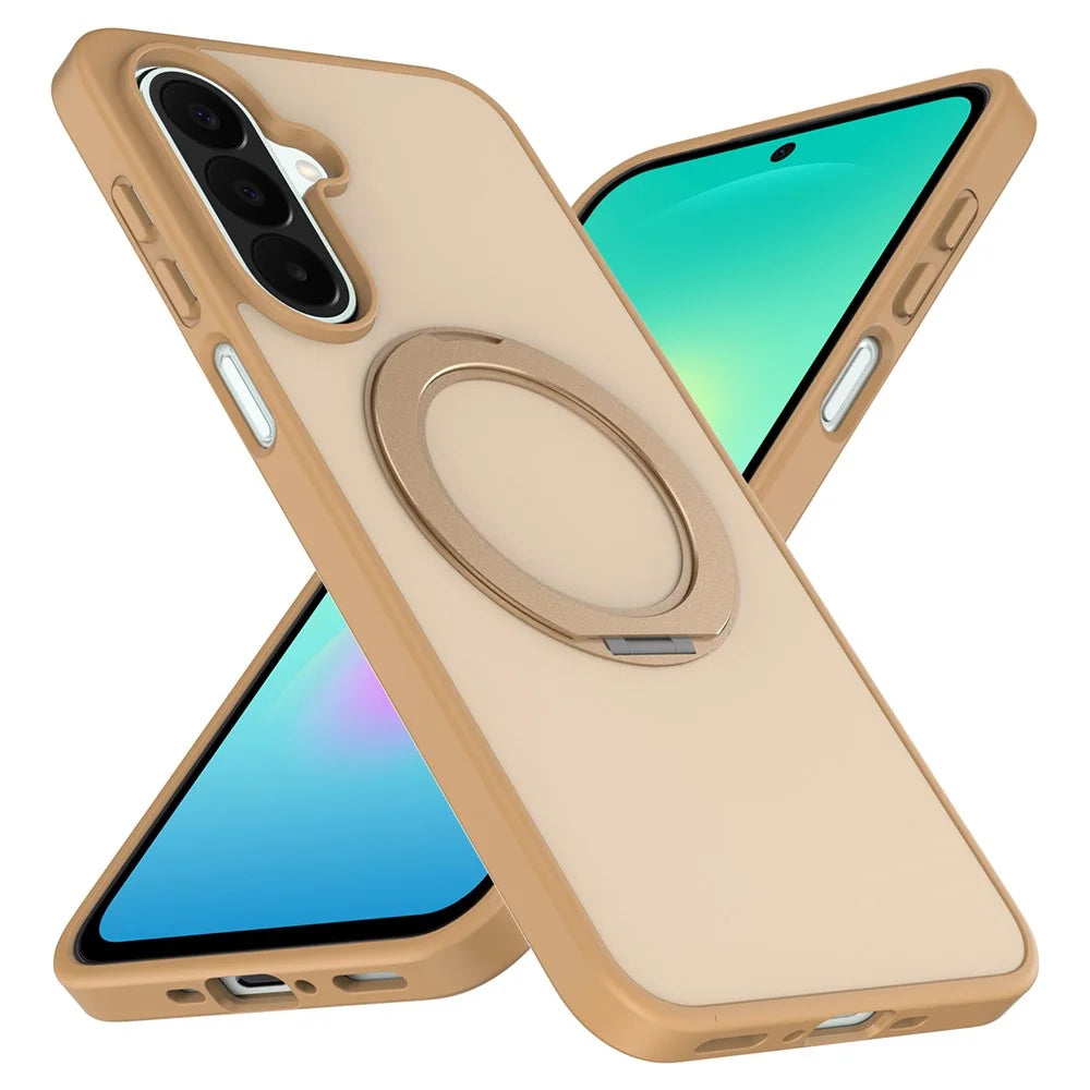 For Samsung Galaxy A15 5G  /  Galaxy A15 4G Case with Rotating Magnetic Kickstand PC + TPU Skin-Touch Phone Cover - Desert Gold - 2