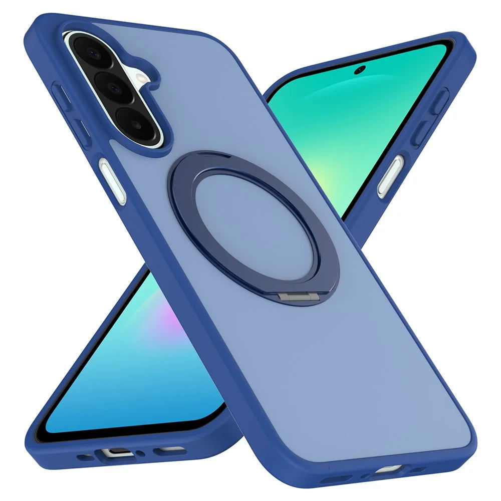 For Samsung Galaxy A35 5G  /  Galaxy A55 5G Case with Rotating Magnetic Kickstand PC + TPU Skin-Touch Phone Cover - Sapphire - 2