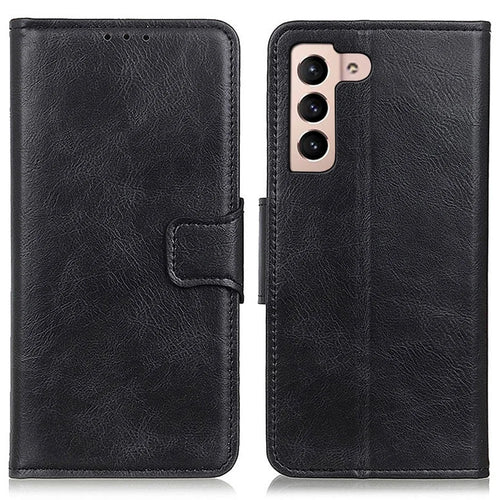 For Samsung Galaxy S23+ Crazy Horse Texture Wallet Adjustable Stand PU Leather Case Full Coverage Phone Cover - Black - 1