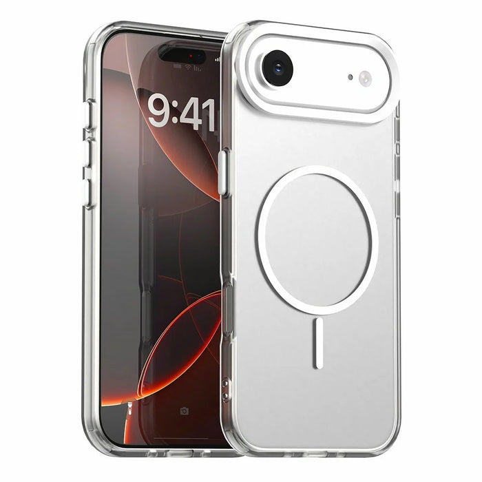For iPhone Air Magnetic Case PC + TPU + PET Air Cushion Shockproof Phone Cover - White - 1