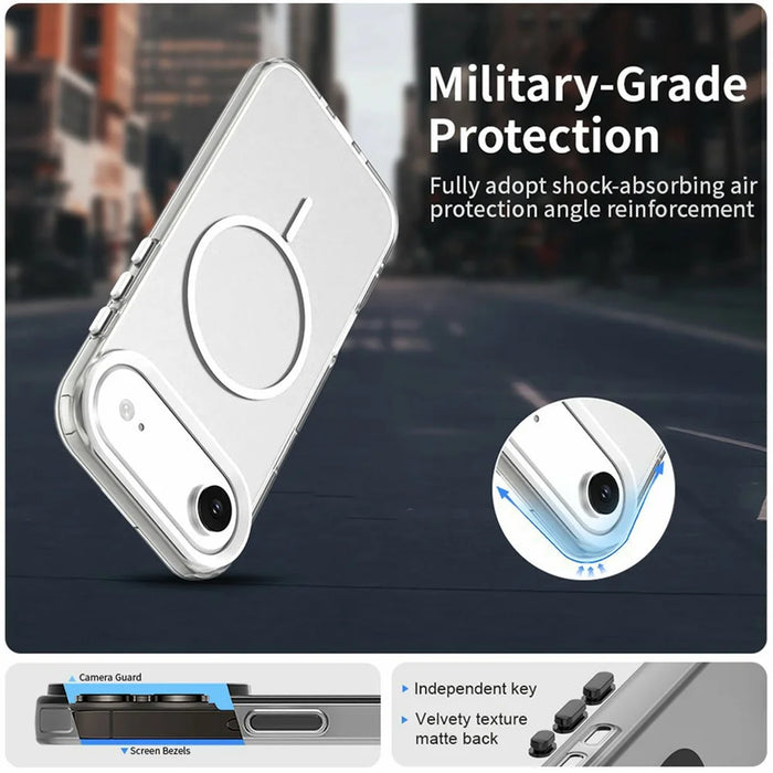 For iPhone Air Magnetic Case PC + TPU + PET Air Cushion Shockproof Phone Cover - White - 2