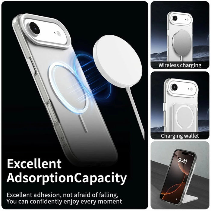 For iPhone Air Magnetic Case PC + TPU + PET Air Cushion Shockproof Phone Cover - White - 3