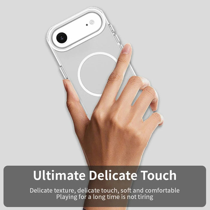 For iPhone Air Magnetic Case PC + TPU + PET Air Cushion Shockproof Phone Cover - White - 5