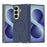 For Samsung Galaxy Z Fold8 Ultra Magnetic Case Leather + PC Electroplated Hinge Protection Phone Cover - Sapphire - 1