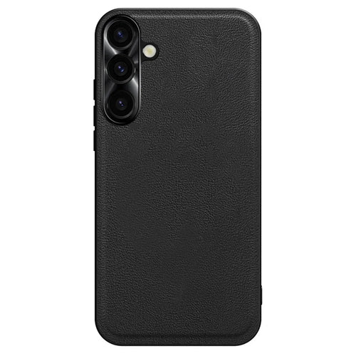 For Samsung Galaxy S26 FE Case PU + TPU + PC Phone Back Cover with Metal Lens Frame - Black - 1