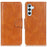 For Samsung Galaxy A34 5G Crazy Horse Texture Wallet Viewing Stand PU Leather Case Full Coverage Phone Cover - Brown - 1