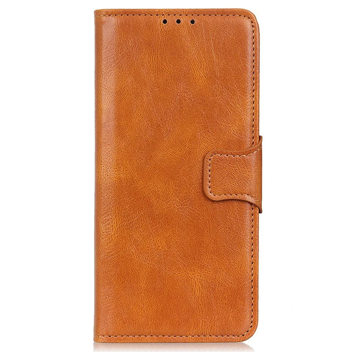 For Samsung Galaxy A34 5G Crazy Horse Texture Wallet Viewing Stand PU Leather Case Full Coverage Phone Cover - Brown - 7