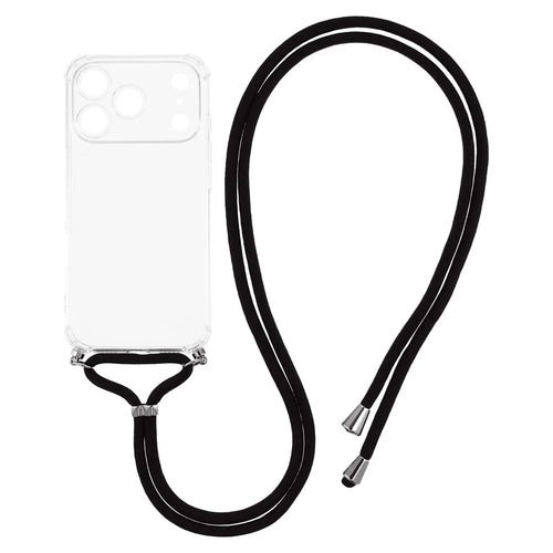 For iPhone 18 Pro Max  /  17 Pro Max Case Reinforced Corner TPU Clear Phone Cover with Lanyard - 1