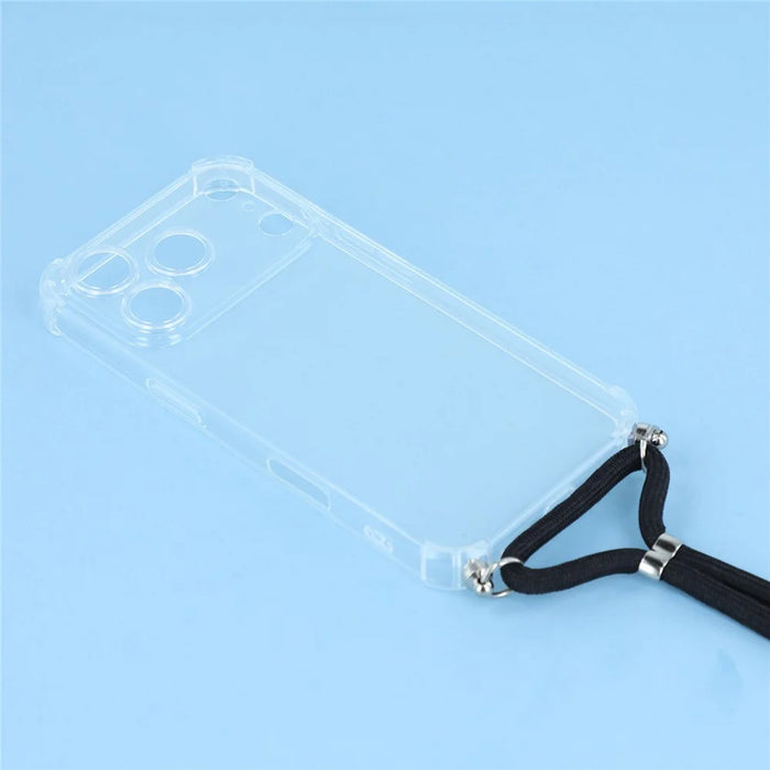 For iPhone 18 Pro Max  /  17 Pro Max Case Reinforced Corner TPU Clear Phone Cover with Lanyard - 4