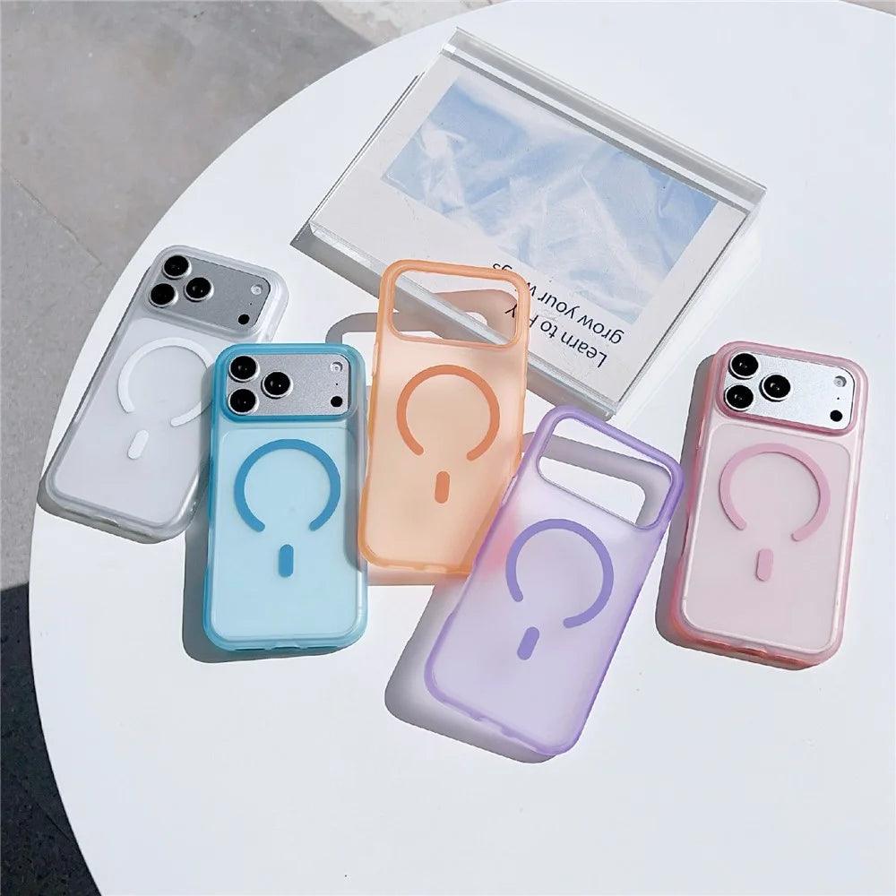 For iPhone 18 Pro Max / 17 Pro Max Magnetic Case Skin-touch PC Matte Back Phone Cover - Transparent Blue - 6