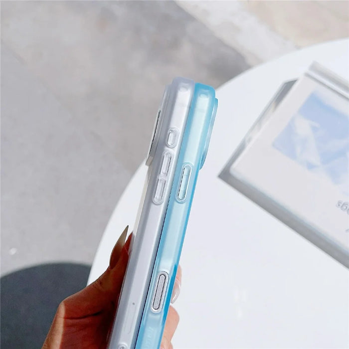 For iPhone 18 Pro / 17 Pro Magnetic Case Skin-touch PC Matte Back Phone Cover - Transparent Blue - 3