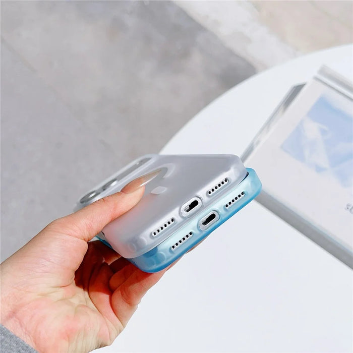 For iPhone 18 Pro / 17 Pro Magnetic Case Skin-touch PC Matte Back Phone Cover - Transparent Blue - 4