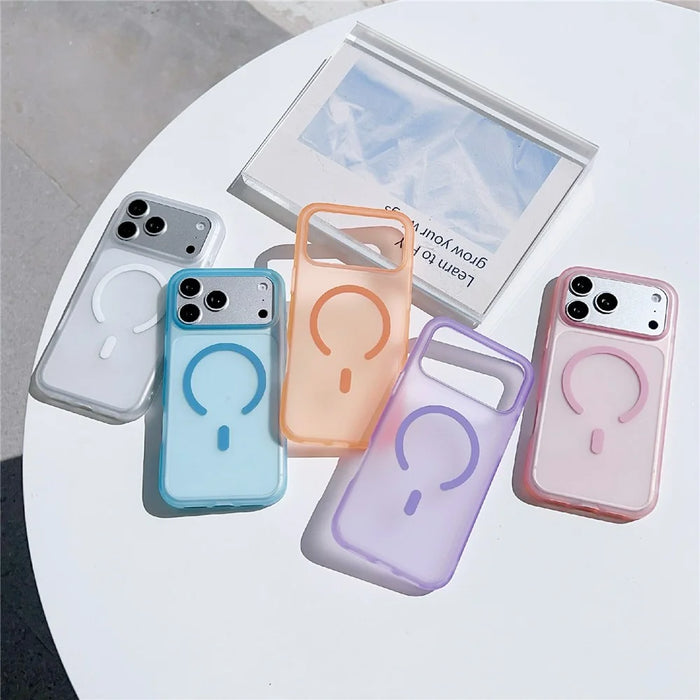 For iPhone 18 Pro / 17 Pro Magnetic Case Skin-touch PC Matte Back Phone Cover - Transparent Blue - 6