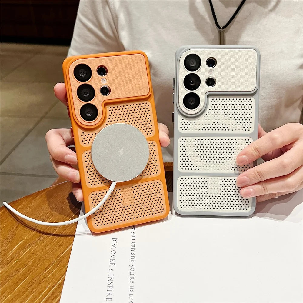 For Samsung Galaxy S26 Ultra Magnetic Case Three-Zone Cooling PC + TPU Scratch Resistant Phone Cover - Blue - 2