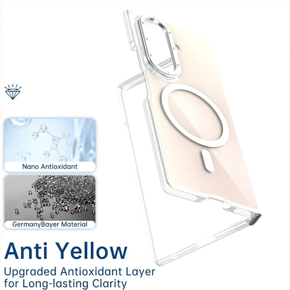 For Samsung Galaxy Z Fold8 Ultra Magnetic Case Cute Fluorescent Design TPU Acrylic Phone Back Cover - White - 5