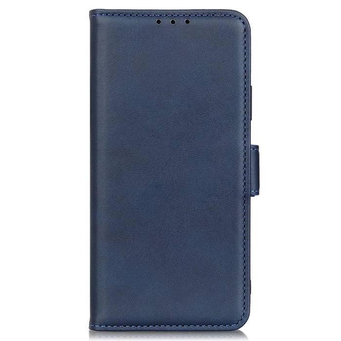 For Samsung Galaxy A34 5G Phone Protection Cover Magnetic Wallet Foldable Stand Anti-scratch Cowhide Texture PU Leather Case - Blue - 6