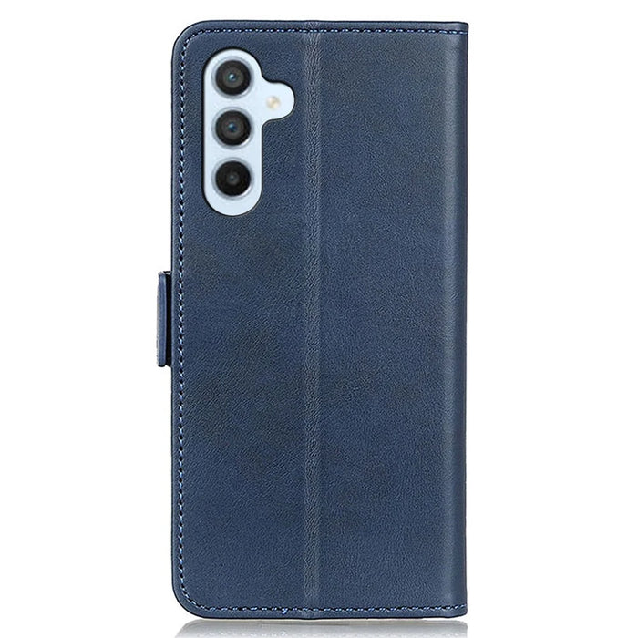 For Samsung Galaxy A34 5G Phone Protection Cover Magnetic Wallet Foldable Stand Anti-scratch Cowhide Texture PU Leather Case - Blue - 7