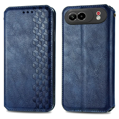 For ZTE nubia Air Pro 5G Case Rhombus Imprint PU Leather Wallet Phone Cover - Blue - 1
