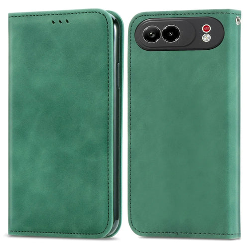 For ZTE nubia Air Pro 5G Leather Case with Card Holder Magnetic Absorption Phone Cover - Green - 1