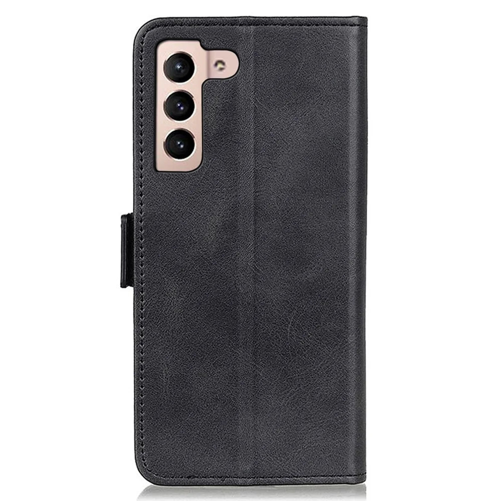 For Samsung Galaxy S23 Bump Proof Protection Cover Magnetic Wallet Foldable Stand Cowhide Texture PU Leather Case - Black - 7