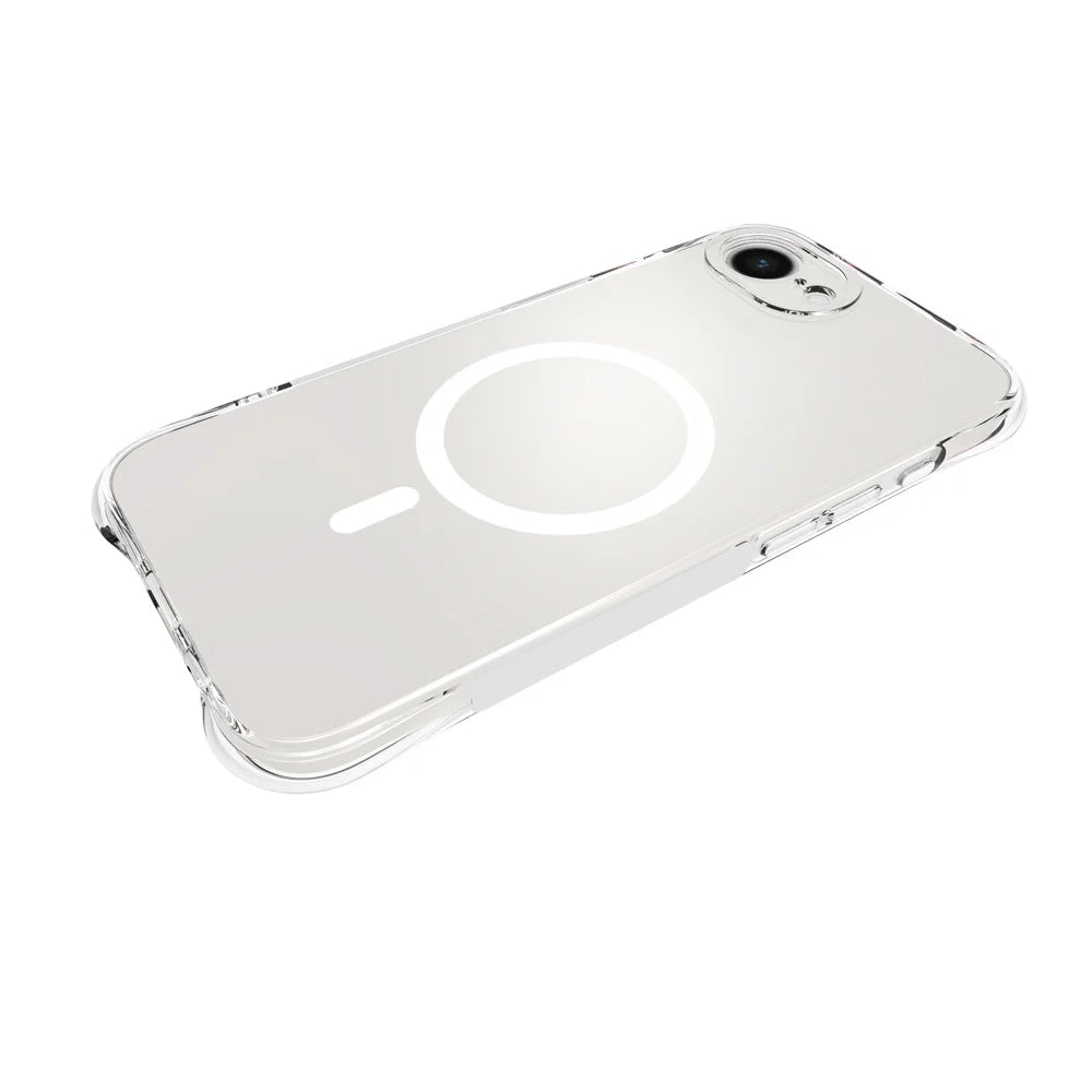WANLONFENG for iPhone 16e / iPhone 17e WL1 Series 2.0mm Magnetic Case Clear TPU Phone Back Cover with 2Pcs Screen Films - Transparent - 4