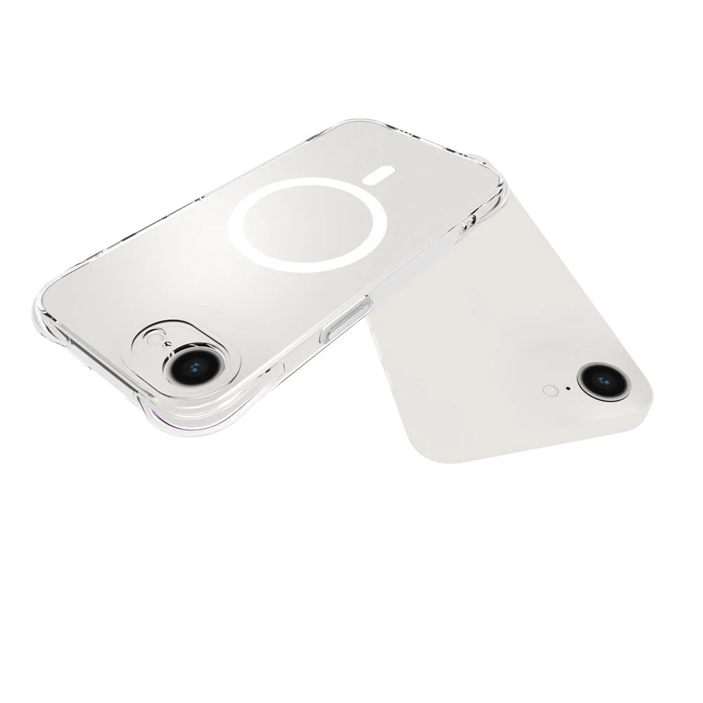 WANLONFENG for iPhone 16e / iPhone 17e WL1 Series 2.0mm Magnetic Case Clear TPU Phone Back Cover with 2Pcs Screen Films - Transparent - 5