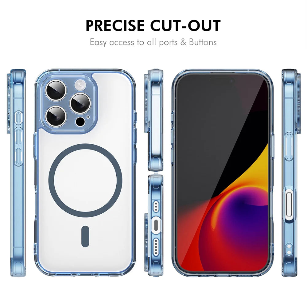 HAT PRINCE for iPhone 16 Pro ENKAY  Magnetic Case Crystal Clear TPU Phone Cover with High Aluminium-silicon Glass Screen Protector - Black - 4